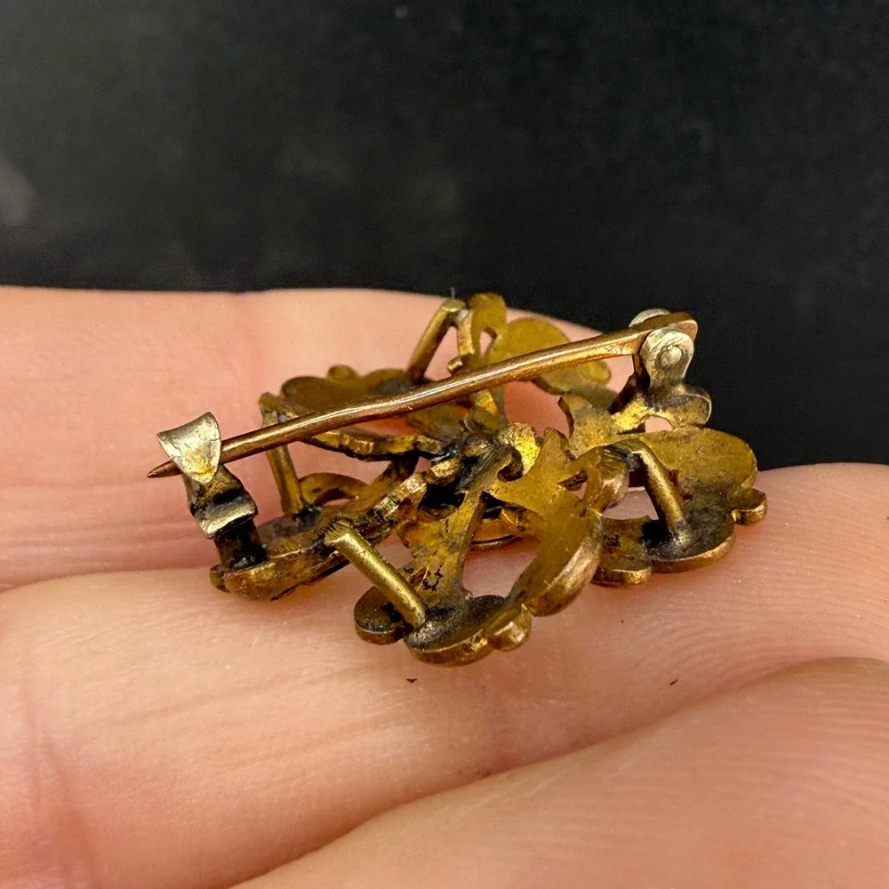 Vintage Brooch Pin Gold Filled Ornate Scroll Filigree Floral Women